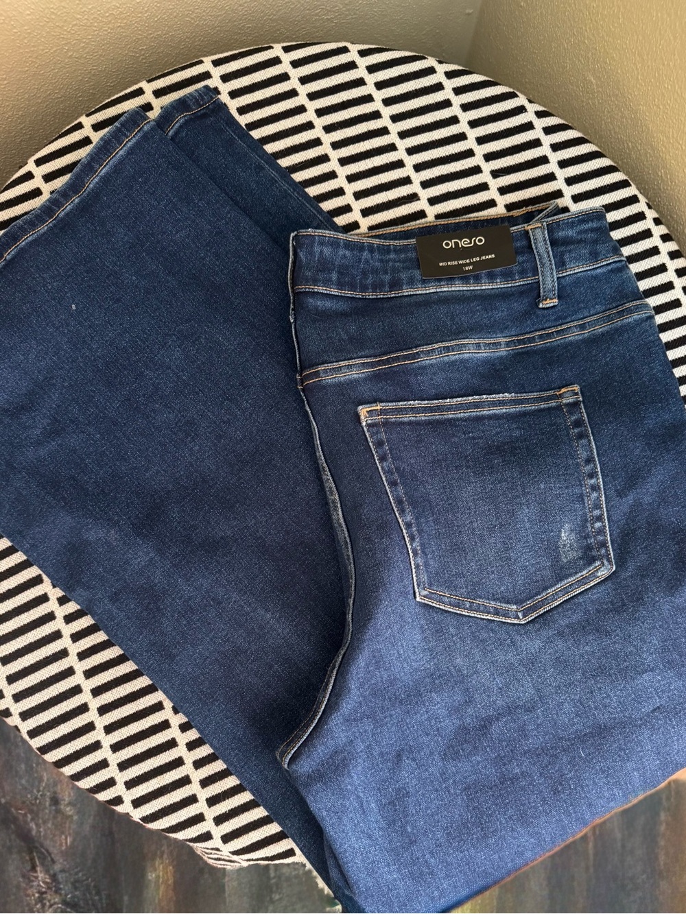 Oneso Dark Wash Blue Wide Leg Jeans NWT